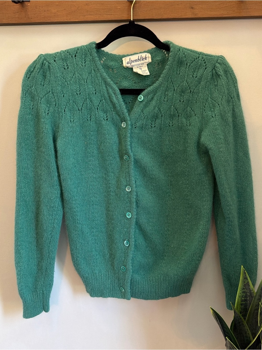 Teal Knit Button-Front Cardigan